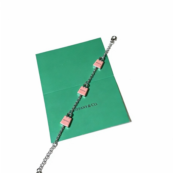 Tiffany & Co. Silver Bracelet with Pink Charms - Picture 5 of 6
